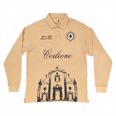 Polo Bordado Manga Larga/Corta "Corleone" Beige Premium...