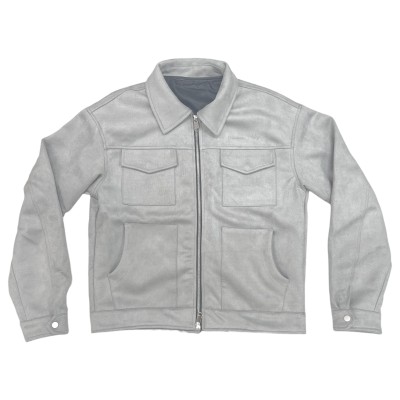 Chaqueta Boxy Antelina Gris Logo Adrian Alley Limited...