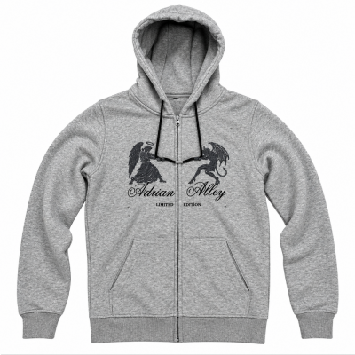 Sudadera Full Zip Angel VS Demon Grey Adrian Alley...
